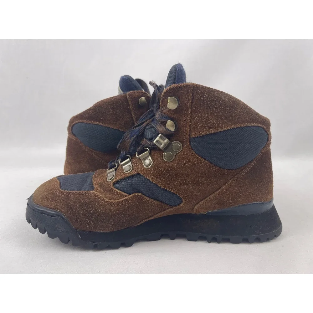 New Balance Rainier H415 Mens Brown Suede Navy Nylon Hiking Boots Lug‎ Sole 7 D